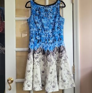 J. Taylor Ombre Fit and Flare Floral Dress Size 10